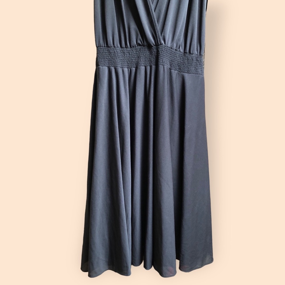 Vintage 70s Montgomery Ward & Co. Young & Now Black Sheer Embroidered Dress - Picture 3 of 12